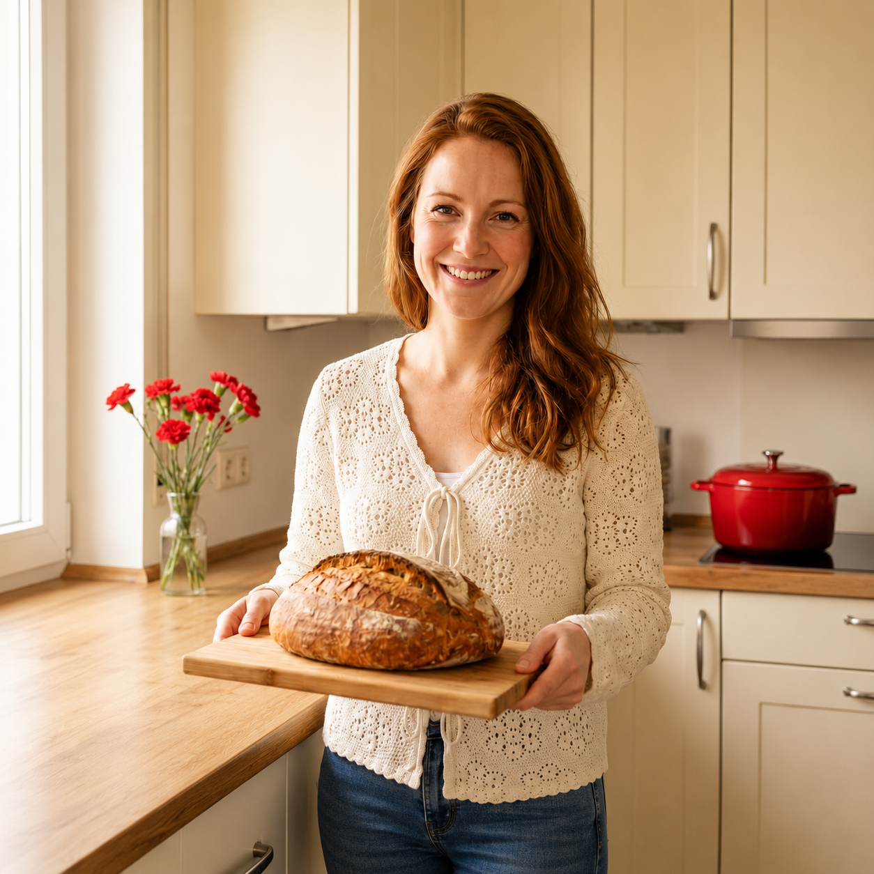 Runder Gusseisen Brottopf – zum Brotbacken inkl. Bäcker-Zubehör - Der Brottopf für knuspriges & fluffiges Brot