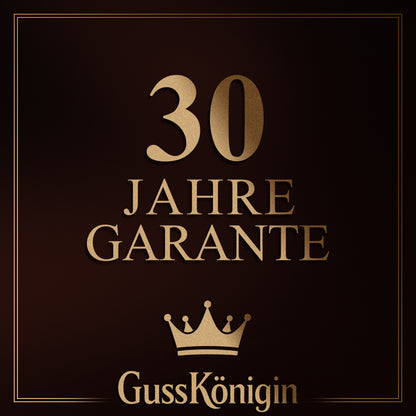 GUSSKÖNIGIN Runder Brottopf – Gusseisen-Topf zum Brotbacken mit Deckel inkl. Zubehör