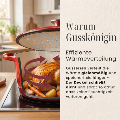 Runder Gusseisen Bräter / Dutch Oven + Zubehör - Schmorgerichte die begeistern. Ein Leben lang.