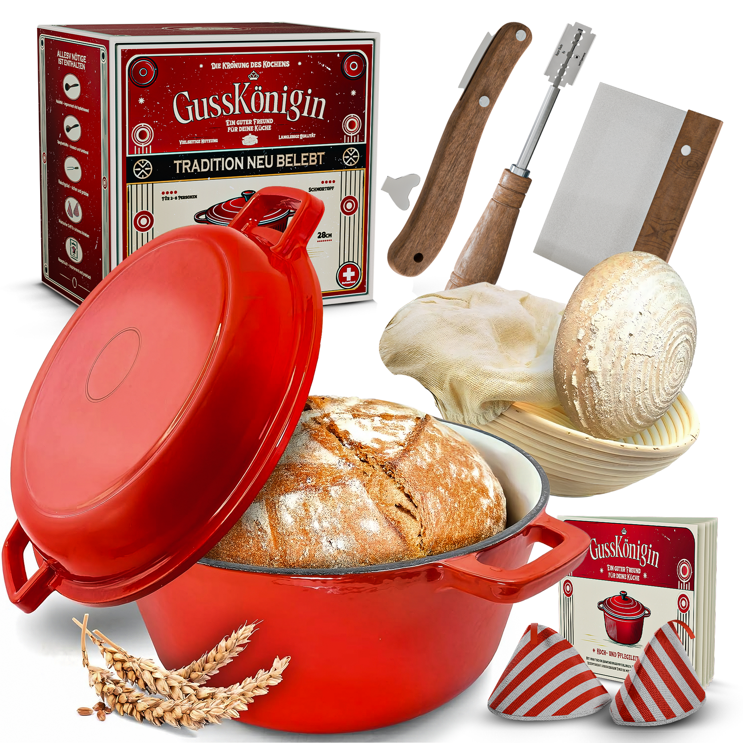 Gusskoenigin 2in1 Rund-Set mit Brotback-Zubehör