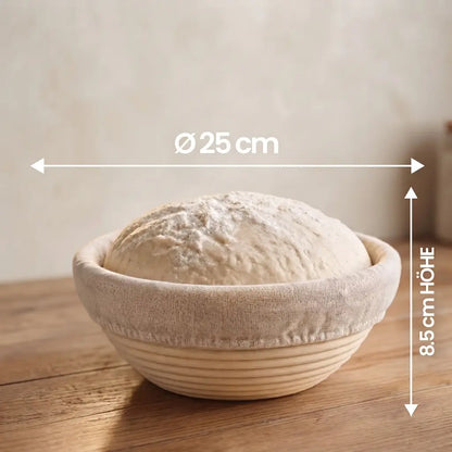 Gärkörbchen Rattan + Leineneinsatz 25cm